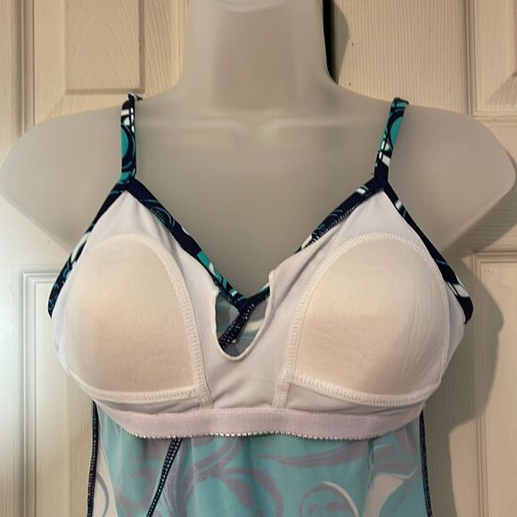 Vintage Jamaica Bay 1990s Ruffled Front Paisley Print Tankini Swim Top 8 - Picture 14 of 16